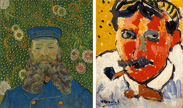 [left] Detail of the present work. [right] Maurice de Vlaminck, André Derain, 1906, The Metropolitan Museum of Art, New York. Image: © The Metropolitan Museum of Art. Image source: Art Resource, NY, Artwork: © 2022 Artists Rights Society (ARS), New York